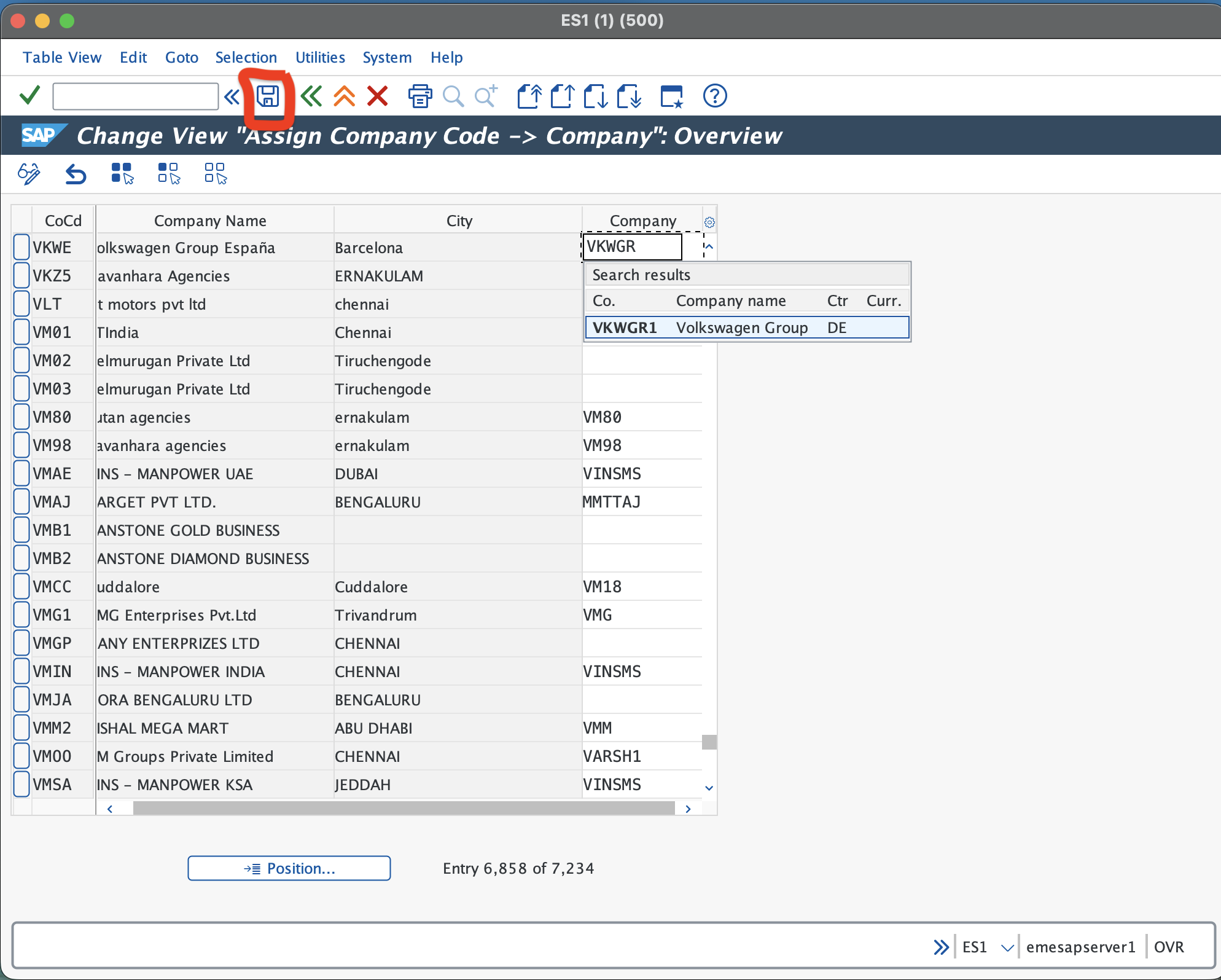SAP company code creation