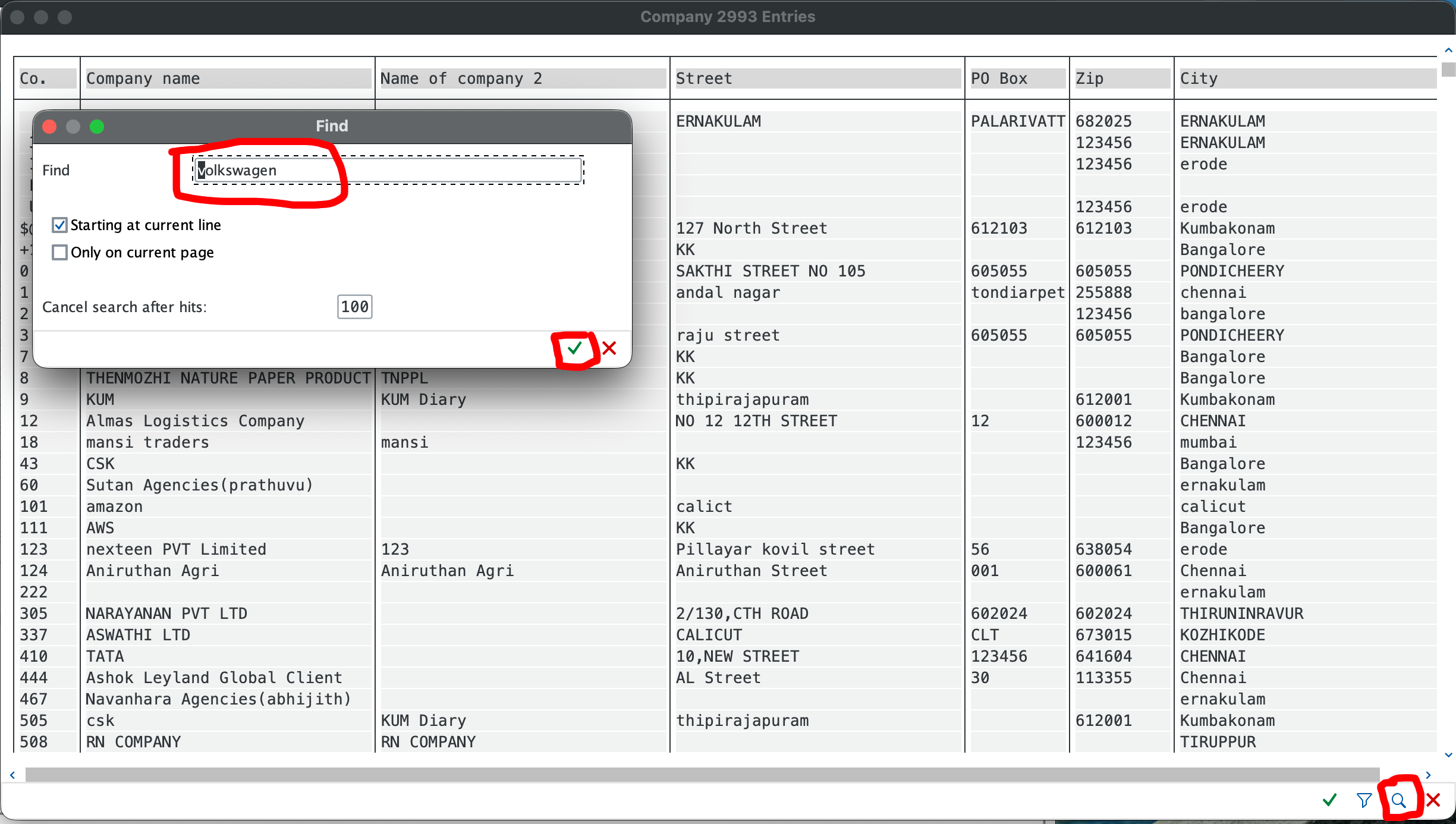SAP company search request