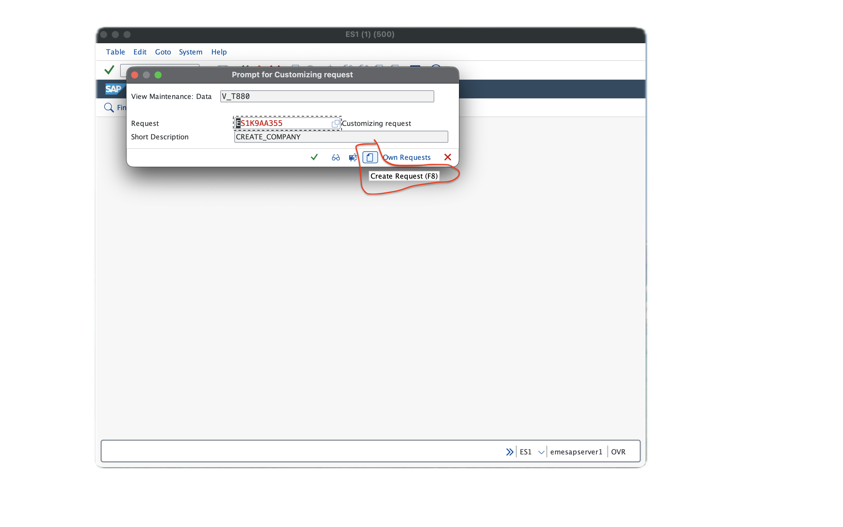 SAP transport request