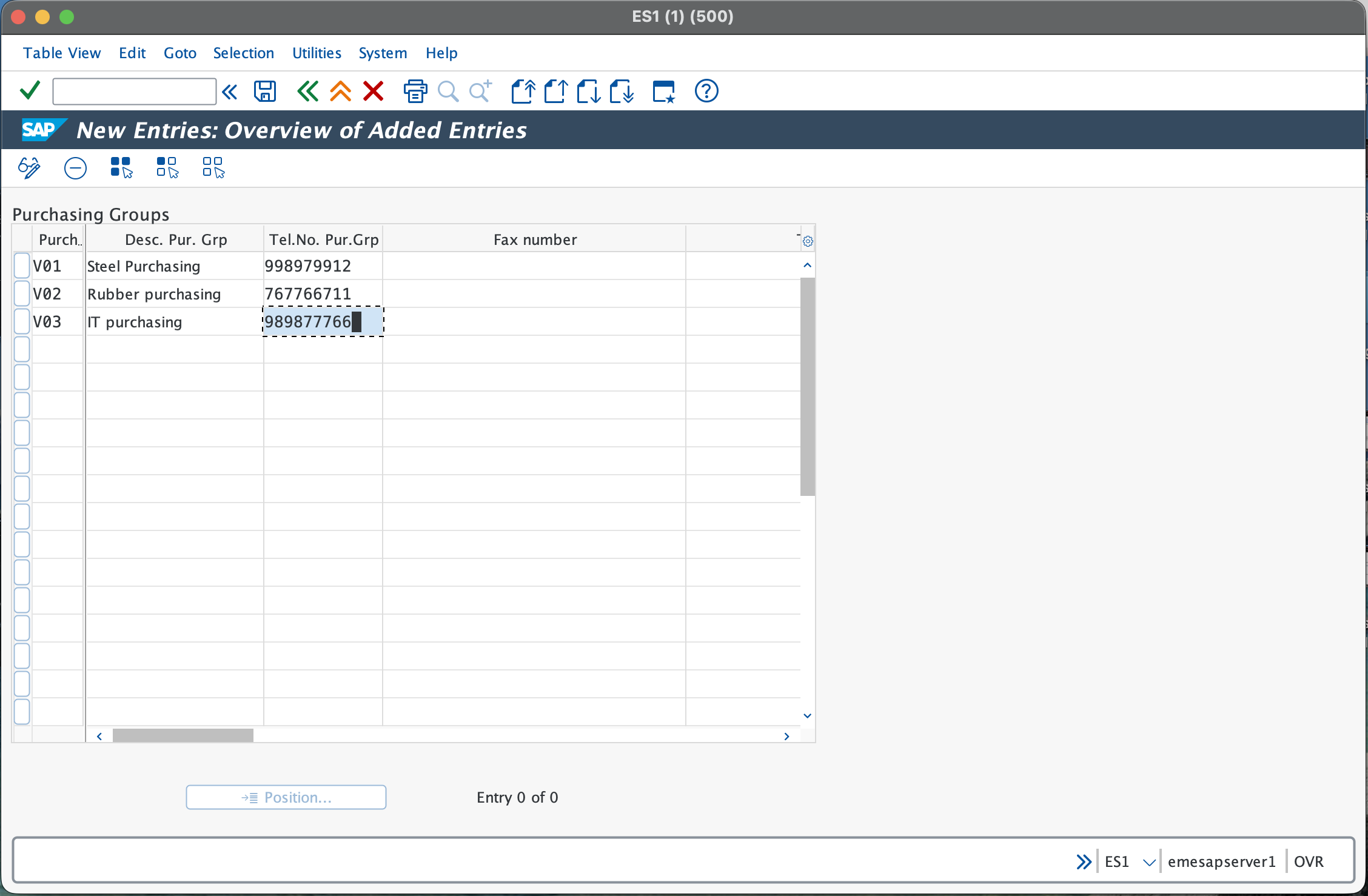 creating purchasing grp  in SAP