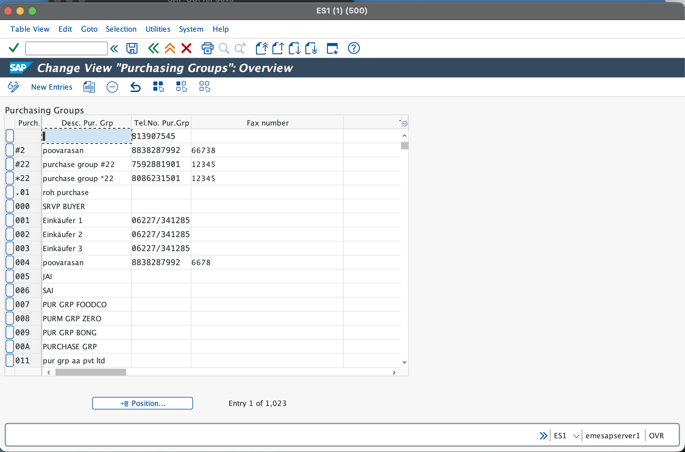 creating purchasing grp  in SAP